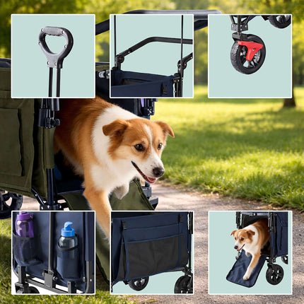 Folding Trolley with Canopy, 200L Capacity, 150kg Load