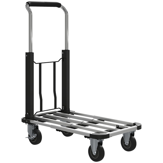 Folding Wagon, 150kg Capacity, Adjustable Handle, Black