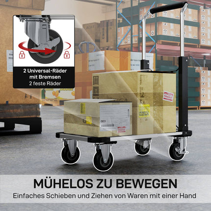 Folding Wagon, 150kg Capacity, Adjustable Handle, Black