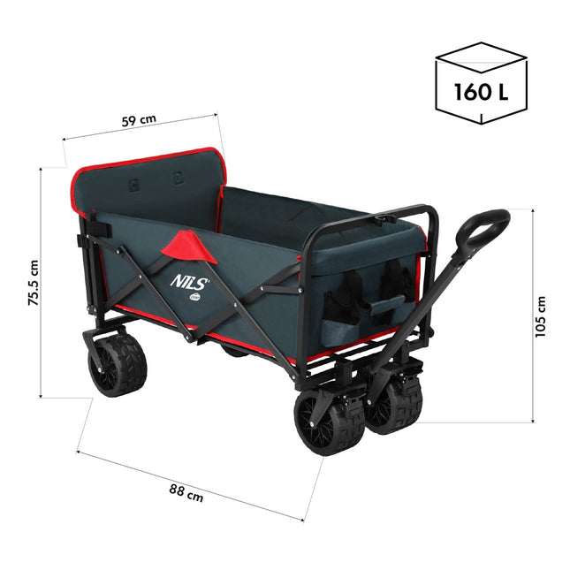 Folding Wagon, Anthracite, 160L Capacity