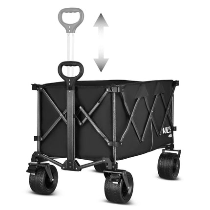 Folding Wagon, Black, XXL 180L Capacity