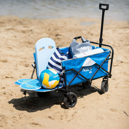 Folding Wagon, Blue-Gray, 125L Capacity