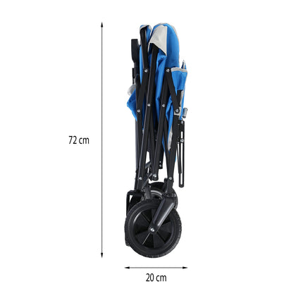 Folding Wagon, Blue-Gray, 125L Capacity