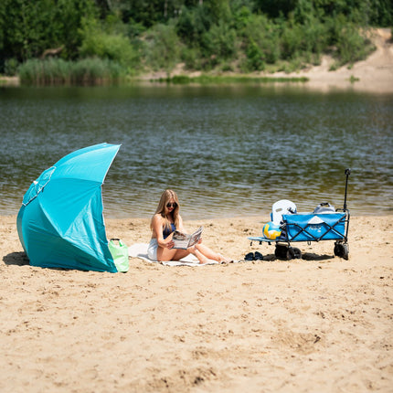 Folding Wagon, Blue-Gray, 125L Capacity