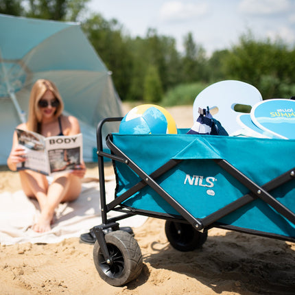 Folding Wagon, Green, 100L Capacity