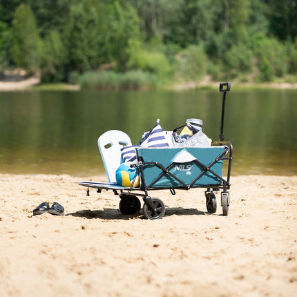 Folding Wagon, Green-Gray, 125L Capacity