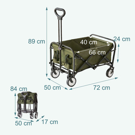 Folding Wagon for Beach, Camping, Shopping, Large Capacity