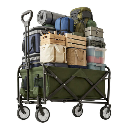 Folding Wagon for Beach, Camping, Shopping, Large Capacity