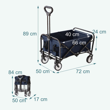 Folding Wagon with Adjustable Handle and Large Capacity