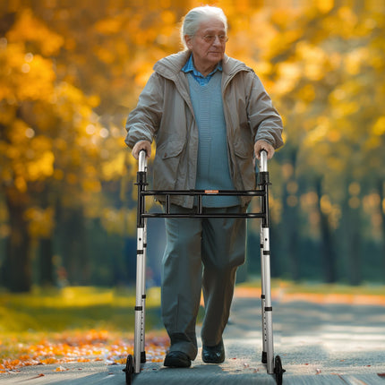 Folding Walker With Wheels – Stand Assist, 450 Lb Capacity