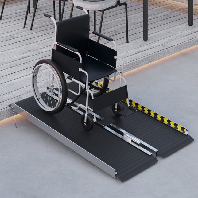 Folding Wheelchair Ramp, Non-Slip Surface, Portable Aluminum