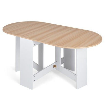 Folding White Table for 4-7 People, 163x80x75 cm
