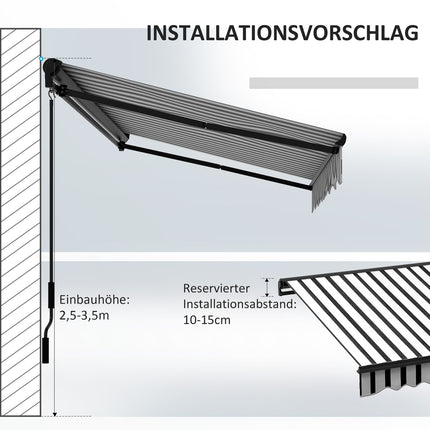 Electric folding arm awning with UV protection, 295x250 cm