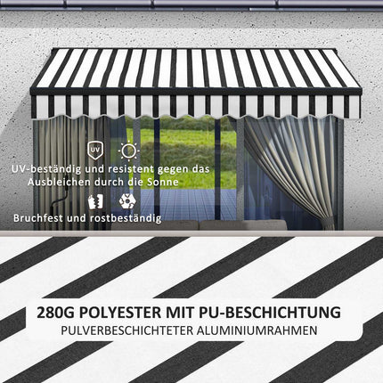 Electric folding arm awning with UV protection, 295x250 cm