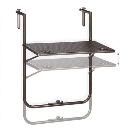 Folding balcony table in brown