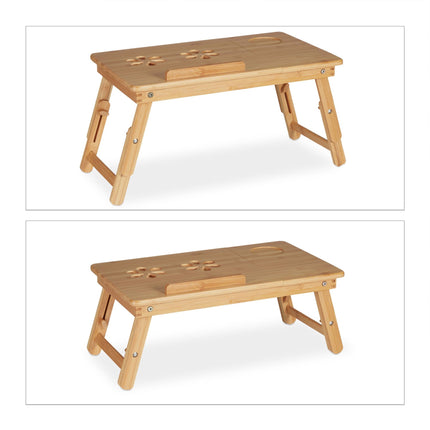 Folding bamboo laptop table