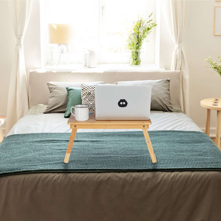 Folding bamboo laptop table