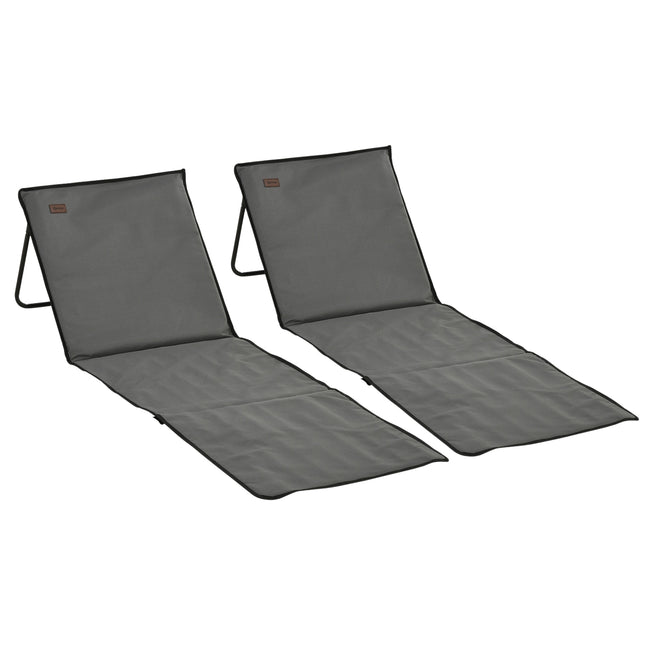 Zestaw 2 Mat Plażowych, Składany Leżak Plażowy, Regulowany Leżak Plażowy, Materac Plażowy Z Torbą Do Noszenia, Torba Na Czasopisma, Stal, Oxford
