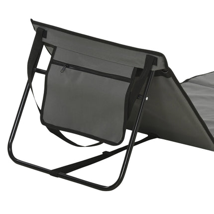 Folding beach chair set, adjustable, with carry bag