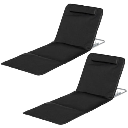 Folding beach mats, set of 2 - height-adjustable deckchairs