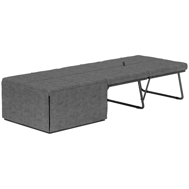 Folding guest bed with foam mattress - Grey, 120 kg Capacity