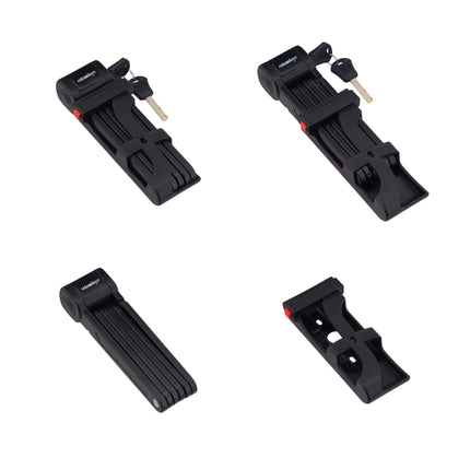Folding bicycle lock with bracket