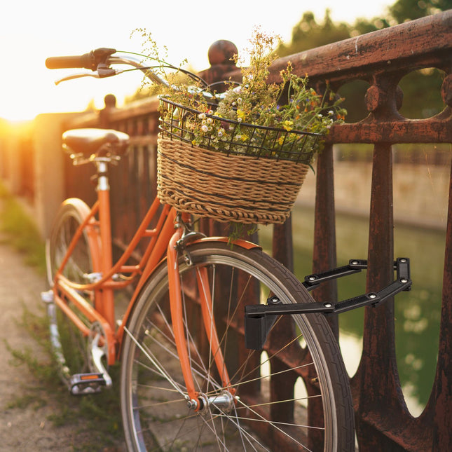 Folding bicycle lock with key