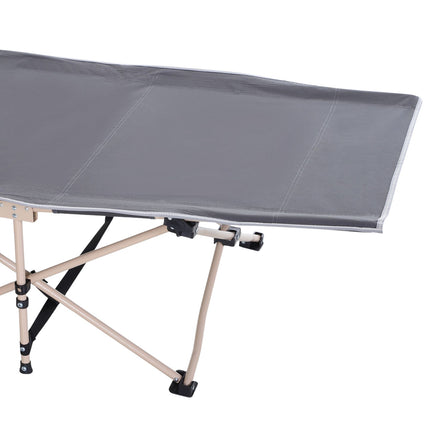 Folding camping bed in steel with carry bag, Grey, 190x68x52 cm