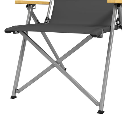 Folding camping chair - adjustable backrest, headrest, with carrying bag