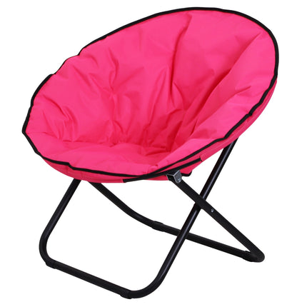 Folding camping chair, upholstered metal & Oxford, pink