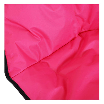 Folding camping chair, upholstered metal & Oxford, pink