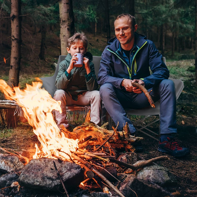 Klapstoel 2-zits opvouwbare campingstoel met armleuningen zijvak outdoor klapstoel draagvermogen tot 240kg licht gevoerde visstoel tuinstoel voor tuin camping strand Aosoom