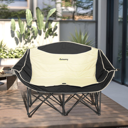 2-seat folding camping chair with cup holder, capacity 250 kg