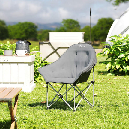 Folding camping chair with side pocket, lightweight, 120 kg capacity