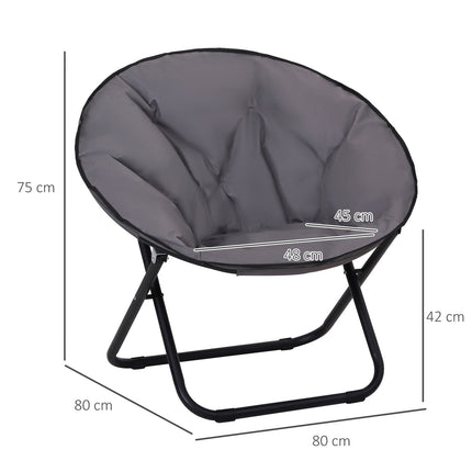Folding Camping Chair, Metal & Oxford Fabric, 80x80x75 cm