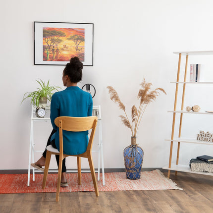 Folding desk with shelf