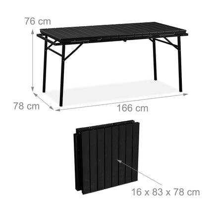 Folding extendable garden table