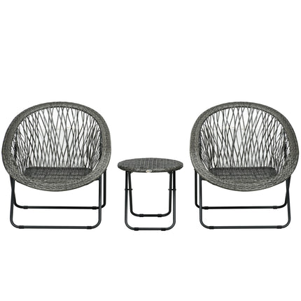 Garden balcony furniture set with table and padded chairs