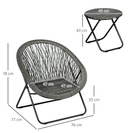 Garden balcony furniture set with table and padded chairs