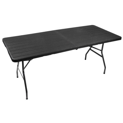 Folding garden table black 180cm