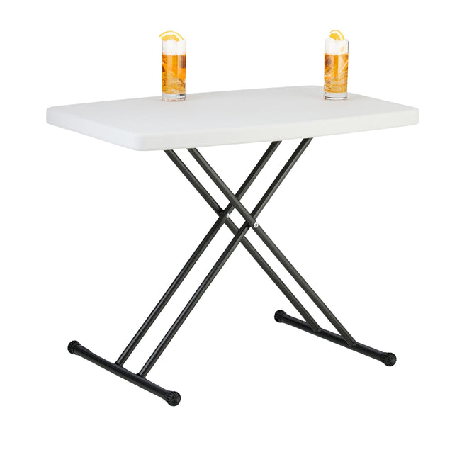 Folding garden table, height adjustable