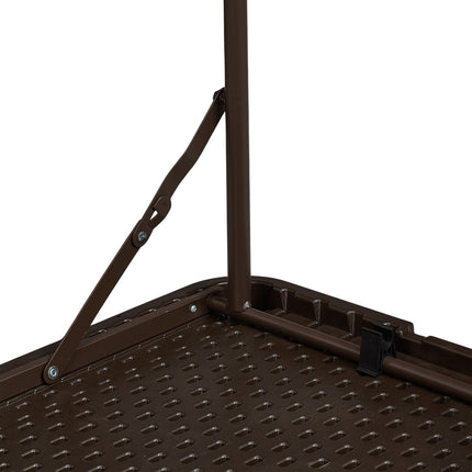 Folding garden table, height adjustable