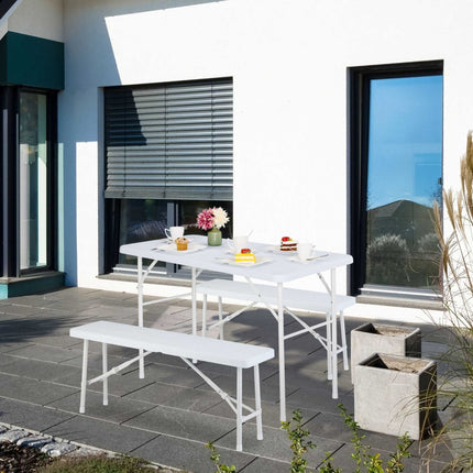 Folding garden table in wooden look