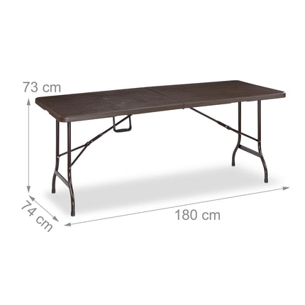 Folding garden table in wooden look