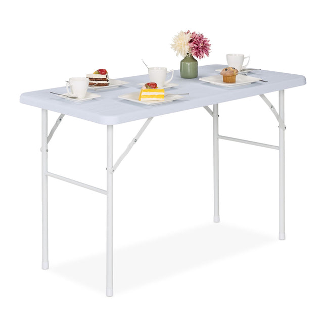 Folding garden table in wooden look