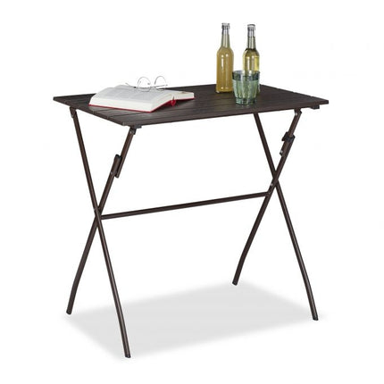 Folding garden table with wooden look