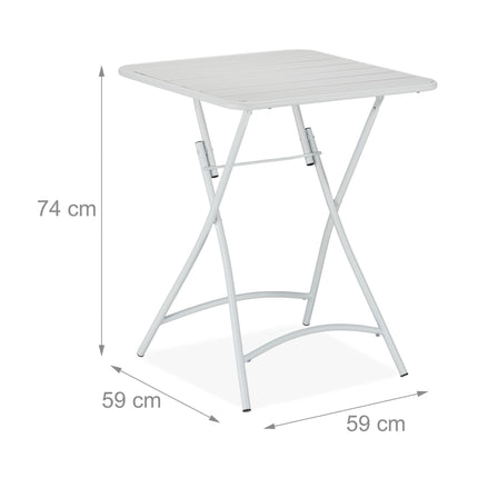 Folding metal balcony table