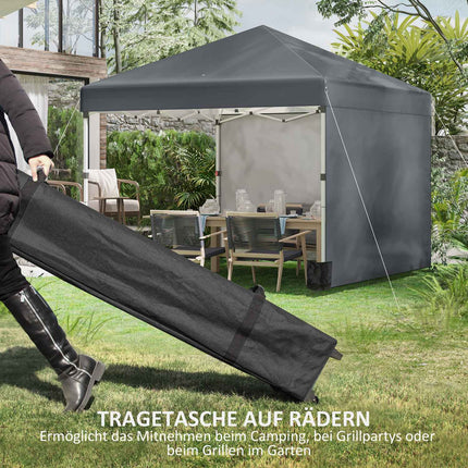 Foldable 2.97x2.97m Pavilion tent with side walls & UV protection