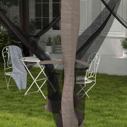 Pop-up garden party tent with side walls, light gray 3.25m