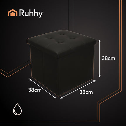 Folding pouffe black 25779